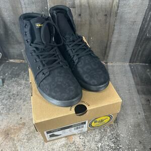 Rozarya Women's Leopard Canvas Doc Martens Casual Boots 8